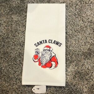 Santa Claws White Claw dish hand towel NWT St Nick Christmas Chit Jay Renshaw